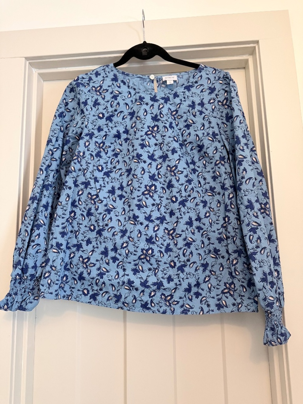 J Crew Factory - Smock Neck Long Sleeve - Blue - Size Small